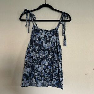 Blue floral blouse
